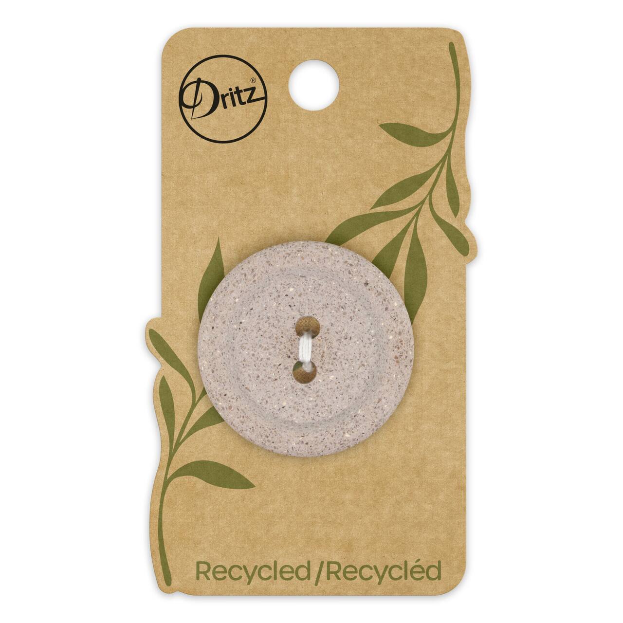 Dritz® 34mm Beige-Camel Recycled Macadamia Round Button, 3 ct.
